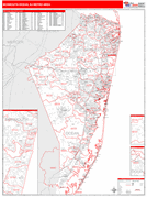 Monmouth-Ocean Metro Area Digital Map Red Line Style